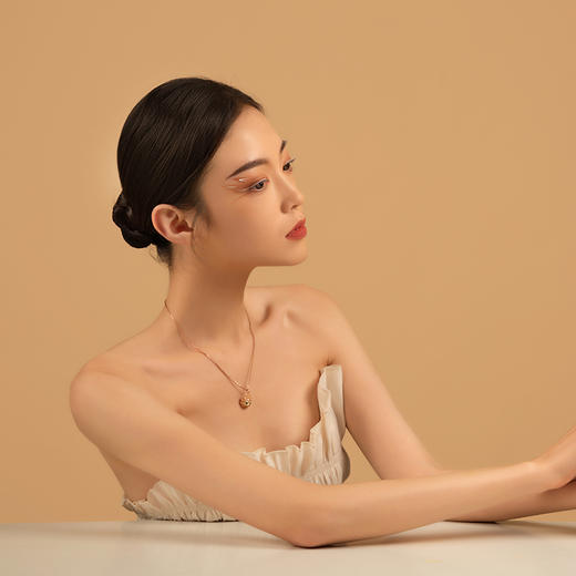 [醒狮系列] 18K玫瑰金镶嵌钻石祖母绿项坠#醒醒 商品图3