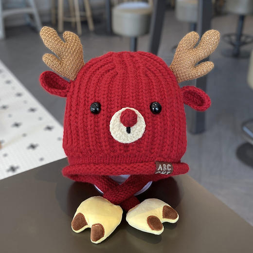 双12抢先购！【可爱保暖！多色可选】宝宝帽子冬季可爱圣诞护耳帽，男孩女童秋冬加厚保暖儿童针织毛线帽，个性时尚 护耳防寒更暖心 男女通用lm 商品图9