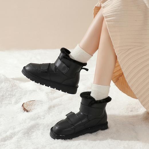 ZHR雪地靴女2023冬季新款厚底加绒加厚翻毛边休闲魔术贴雪地靴 商品图3