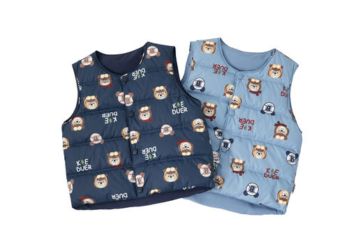 可嘟儿羽绒马甲空军熊印花两色可选 商品图0