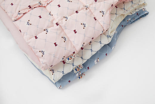 可嘟儿方格羽绒马甲印花三色可选 商品图3