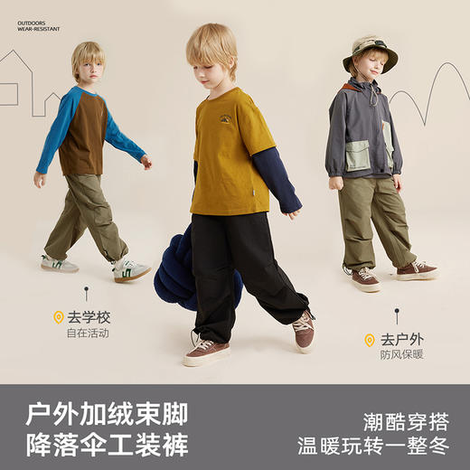 【内里加厚奥粒绒】加绒加厚山系降落伞工装裤PQK2335 商品图1