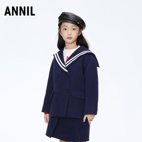 【实体店同款】女童甜美毛呢海军领针织外套2023年冬季新款安奈儿童装AG345625