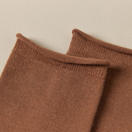 洁丽雅5双装长筒女袜堆堆袜简约纯色高棉松口卷边亲肤舒适袜子女 商品图8