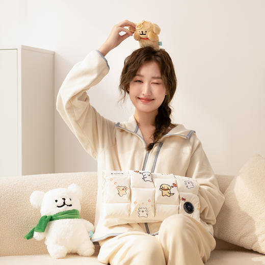 几素【线条小狗联名款】羽绒石墨烯热水袋充电暖手宝无水暖手袋 商品图2