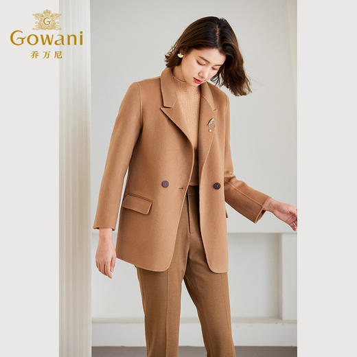 【羊绒】乔万尼羊毛大衣女新款品牌小个子短款羊绒西装版ET4B901 商品图3