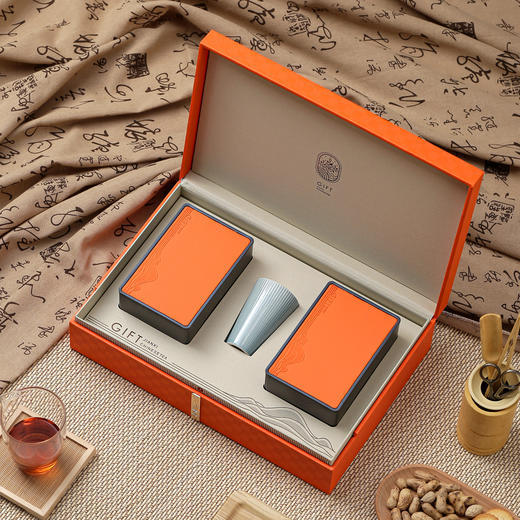 见喜皮盒【2铁罐+杯•橙】48元一套 /一件12套 商品图1