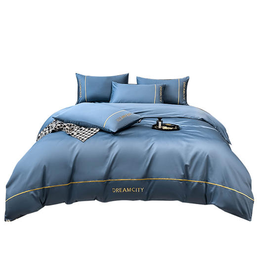 啄木鸟(PLOVER)60S长绒棉四件套-宾利蓝ZMN-CRM-03 商品图0