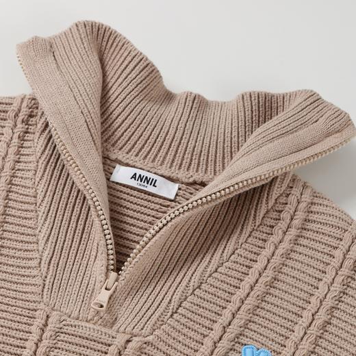 【实体店同款】男童时尚时髦半开领针织衫毛衫2023年冬季新款安奈儿童装AB344722 商品图5