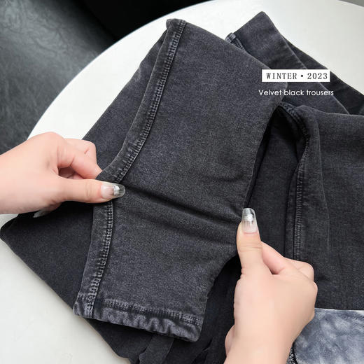 【清仓特价】骆柒柒绒绒小黑裤 加绒加厚保暖不惧寒冷 柔软高弹力 百搭显瘦 商品图5