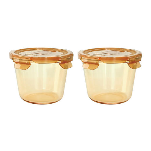 康宁玻璃饭盒玻璃保鲜盒便携饭盒 琥珀色保鲜桶700ML两件组 商品图4