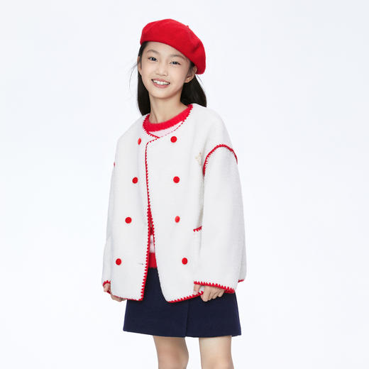 【实体店同款】女童毛呢外套冬新款安奈儿童装AG345619 商品图0