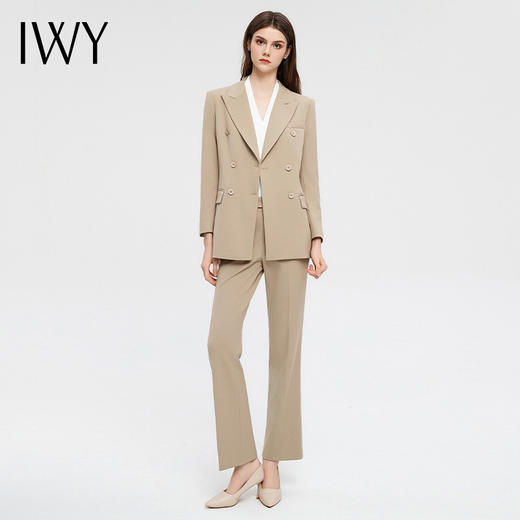 IWY/卡其色西装套装女英伦风主持人正装气质白领职业装教资正装C13317+P33317 商品图1