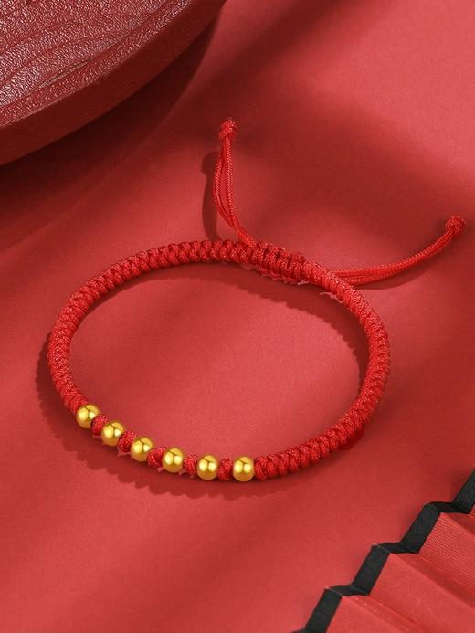 6颗黄金转运珠  硬金手串足金小金珠手绳手链本命年 商品图0