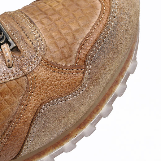 #限时特价#西班牙原产时尚超舒适高端轻奢休闲皮鞋女款C848棕色复古风格(一脚蹬款式） 商品图7