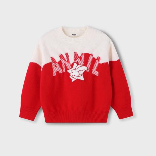 【实体店同款】女童俏皮可爱柔软圆领针织衫2023年冬季新款安奈儿童装AG344744 商品图3