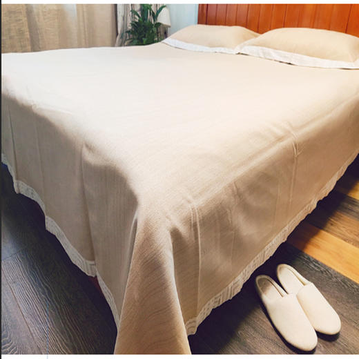 【特价】棉布席三件套-素色棕  240*250cm+枕套一对 商品图3