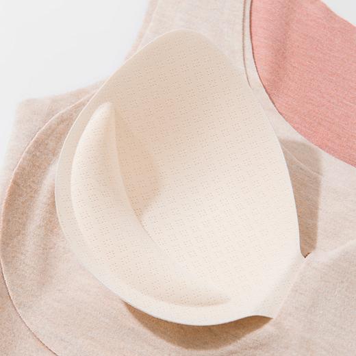 羊绒桑蚕丝柔轻暖羊绒胸垫一体式无缝打底保暖背心内衣 商品图3