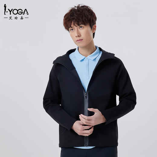 IYOGA春季男士运动训练户外连帽上衣防风防水 耐磨夹克MJ003 商品图2