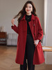 【年终特卖】熙世界红色牛角扣毛呢大衣设计感秋冬款加厚夹棉呢子外套中长款 商品缩略图5
