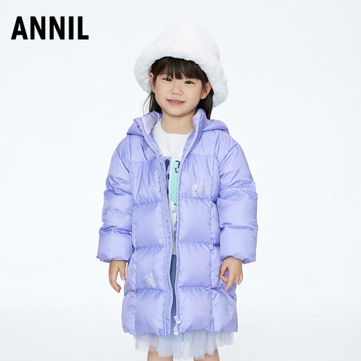 【御寒-5~5℃】女童萌趣小豹子长款羽绒服外套安奈儿童装实体店同款XG345641 商品图0