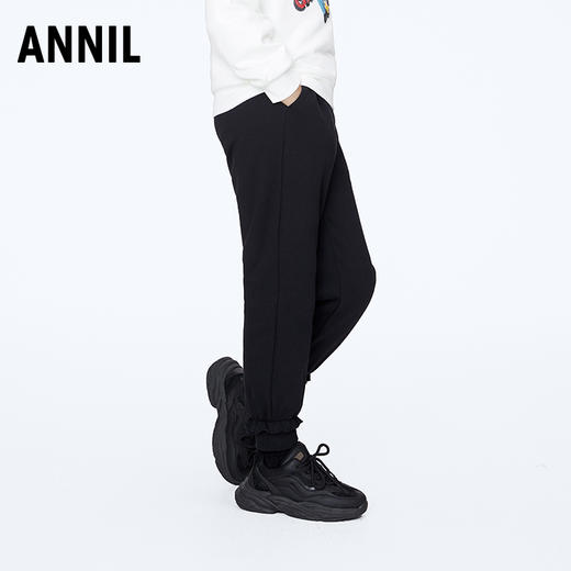 【实体店同款】女童萌趣荷叶边脚口全腰针织夹裤2023年冬季新款安奈儿童装AG346783 商品图1