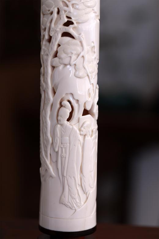 长亭告别°猛犸牙雕香筒4.5*20.5cm 商品图5