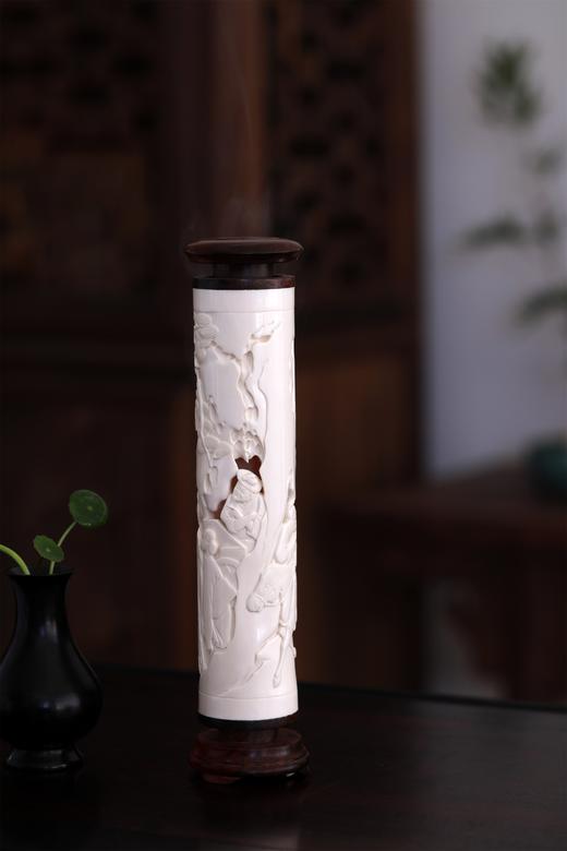 长亭告别°猛犸牙雕香筒4.5*20.5cm 商品图4