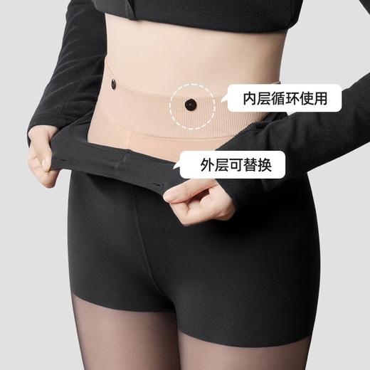 小野和子 2023款双层黑丝袜子 连脚款 加绒保暖 透肤均匀防勾丝 光腿神器【ys】 商品图10