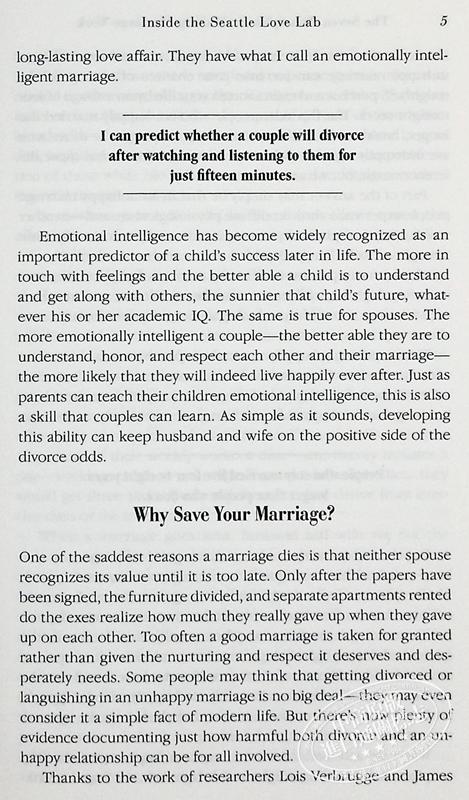 【中商原版】幸福的婚姻 男人与女人的长期相处之道	英文原版 John GottmanThe Seven Principles For Marriage Work 商品图7