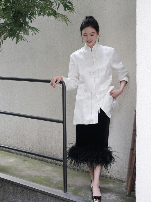 盛唐牡丹 |小立领盘扣新中式提花西装 商品图3