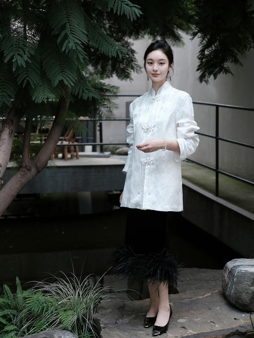 盛唐牡丹 |小立领盘扣新中式提花西装 商品图2