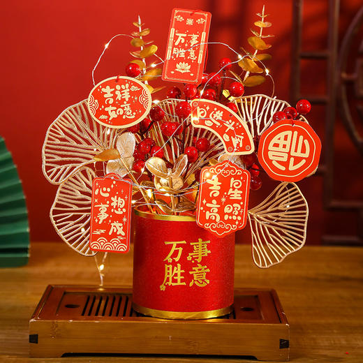 新年好物！ ！【携新年植绒布福桶！喜迎新春】乔迁用品福桶新年抱抱桶，伴手礼年货成品材料包，营造福气仪式感 生活旺旺 商品图3