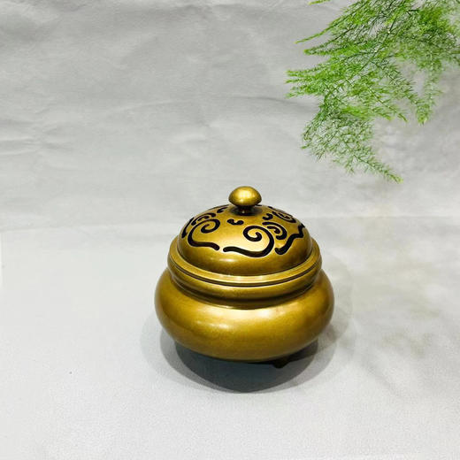 如意纹三足铜香炉 商品图0