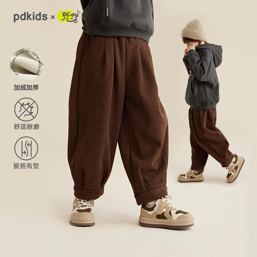 【加绒加厚复古灯芯绒】儿童灯芯绒直筒裤PDK2305 商品图0