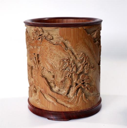 醉翁亭记°竹雕笔筒14.5*16.5cm 商品图1