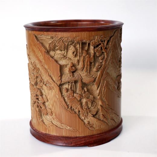 醉翁亭记°竹雕笔筒14.5*16.5cm 商品图2