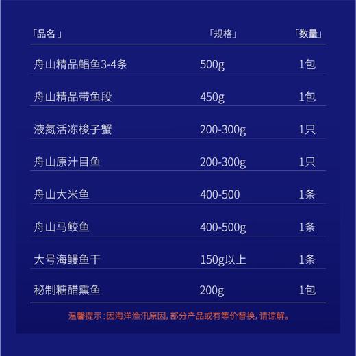 超集鲜舟山海鲜礼盒688型2900g 商品图2