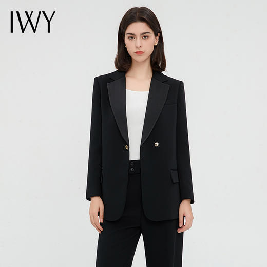 IWY/黑色酒店管理职业装西装套装女秋冬高端售楼部案场客服工作服正装C13311+P33518 商品图3