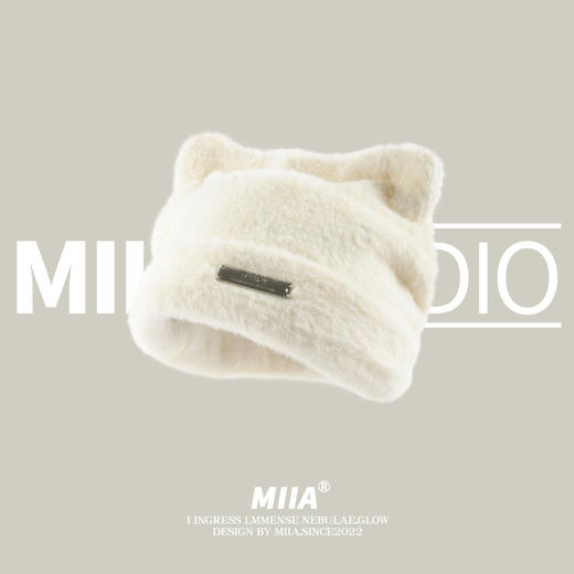  双12抢先购！【魅力绽放！时尚新款】韩国新款可爱猫耳朵仿貂毛针织帽，冷帽毛线帽子女时尚百搭包头帽潮，多色可选 手感舒适 柔软包裹，温暖呵护 商品图1