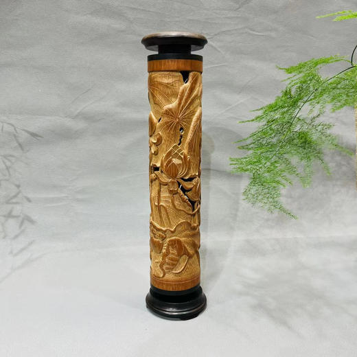 和谐°竹雕香筒6*25.5cm 合肥南站 商品图0