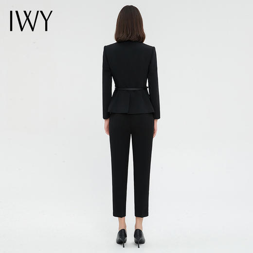IWY/高端黑色西装套装女新款气质商务公务员面试正装售楼部工作服C13315+P13315 商品图5