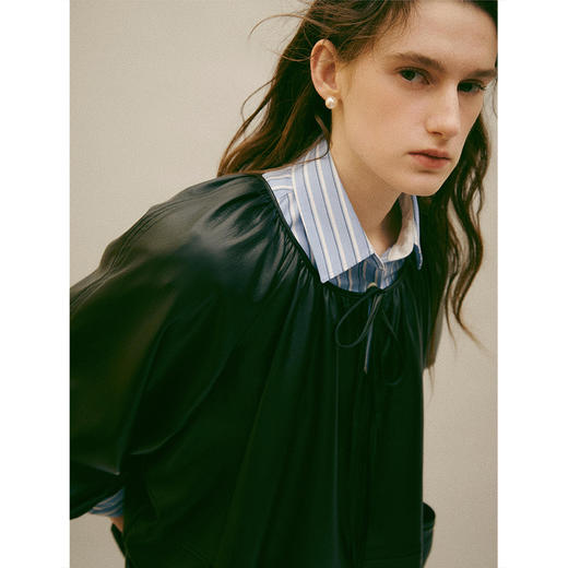 Even Vintage丨环保蛋白皮 气质套头叠穿蓬蓬皮衣高级百搭外套女 商品图3