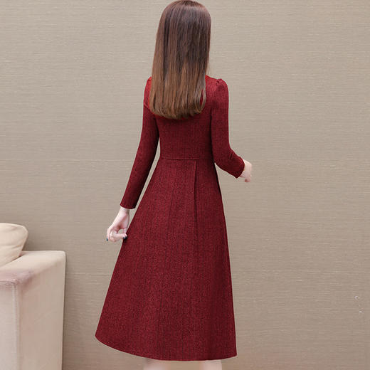 QYM 239925-1-Y假两件拼结中长款厚款裙 商品图3