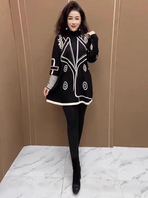 时尚高端妈妈羊毛衫针织上衣秋冬新款长袖百搭宽松显瘦打底针织衫 商品图1