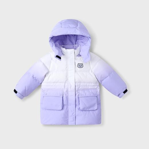 ☆【实体店同款】女童渐变防风防水防油80%鹅绒中长款羽绒服收腰派克服版型2023年冬季新款安奈儿童装XG345642 商品图5