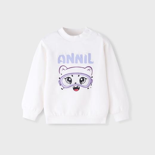 ☆【实体店同款】女童萌趣小豹子圆领长袖棉上衣卫衣2023年冬季新款安奈儿童装XG341805 商品图4