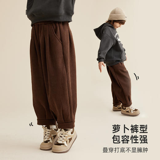 【加绒加厚复古灯芯绒】儿童灯芯绒直筒裤PDK2305 商品图3