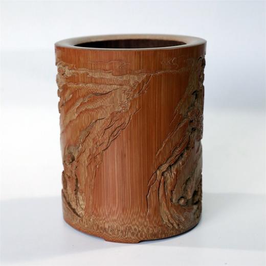 庆寿图(周穆王参拜王母)°竹雕笔筒13*15cm 商品图4