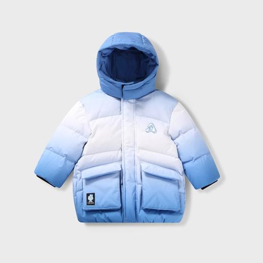 【实体店同款】男童时尚渐变85%鸭绒中长款羽绒服可脱卸帽子2023年冬季新款安奈儿童装XB345668 商品图3